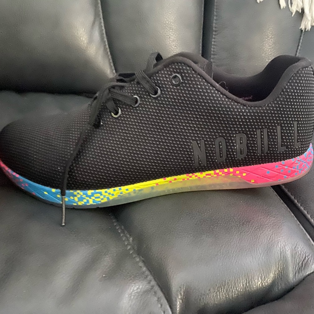 NOBULL Men's Black Athletic Shoes with Multicolor Sole
